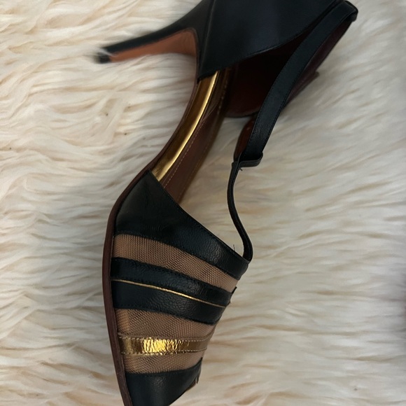 Anthro Black and Gold Heels - Picture 3 of 5